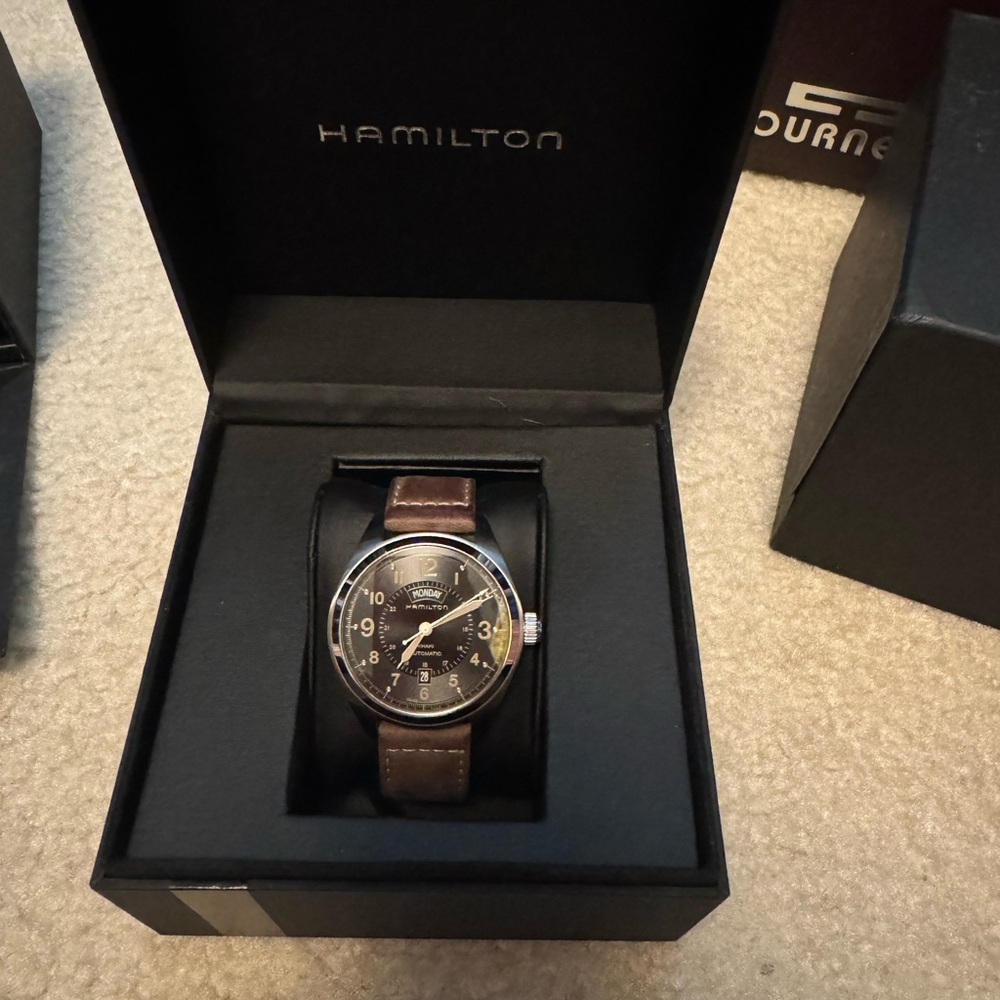 Hamilton Black Dial Brown Leather Men's Watch- like new